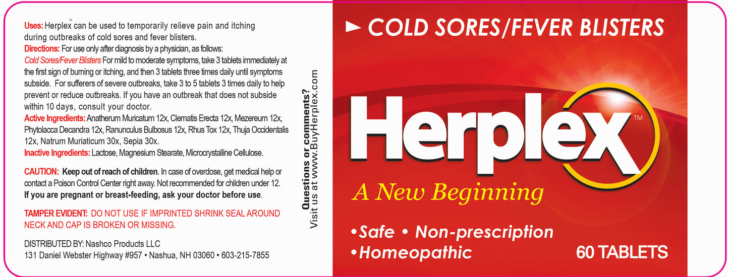 Herplex Tablets - (1) Bottle - 60 Count - Two Pack